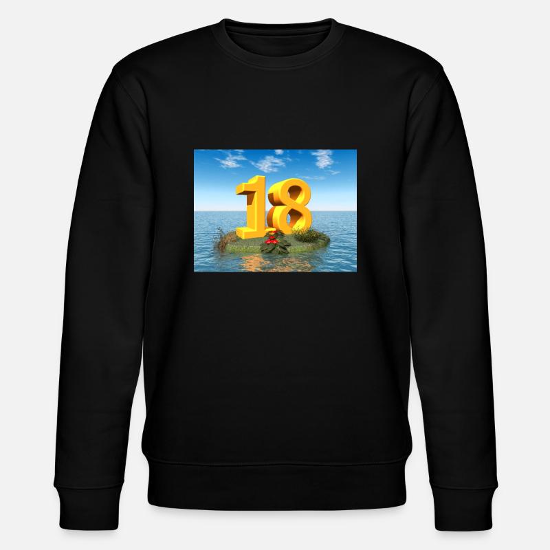Jahreszahl 18 - Stanley/Stella Unisex Bio-Sweatshirt CHANGER  - Schwarz