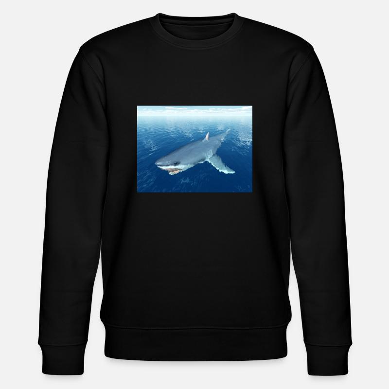 Großer weißer Hai - Stanley/Stella Unisex Bio-Sweatshirt CHANGER  - Schwarz