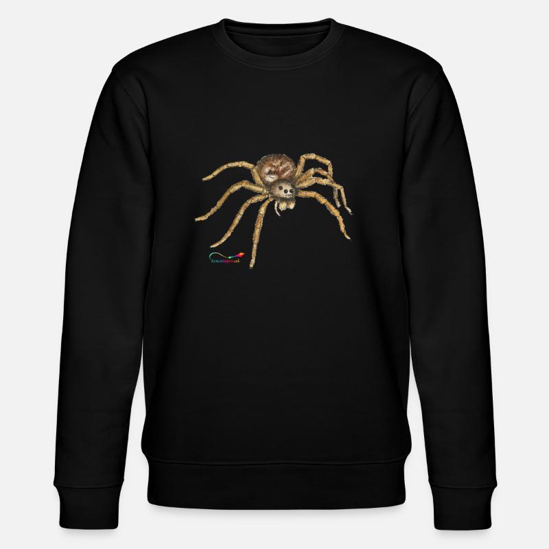 Wolfsspinne, ein heimische Spinne - Stanley/Stella Unisex Bio-Sweatshirt CHANGER  - Schwarz