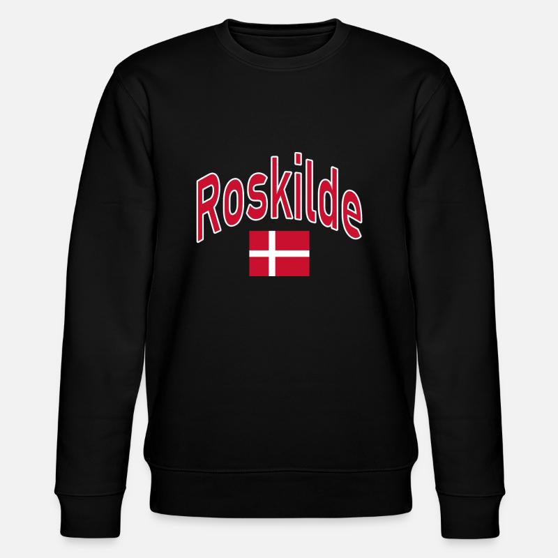 Roskilde Denmark flag - Stanley/Stella CHANGER Unisex Organic Sweatshirt - black