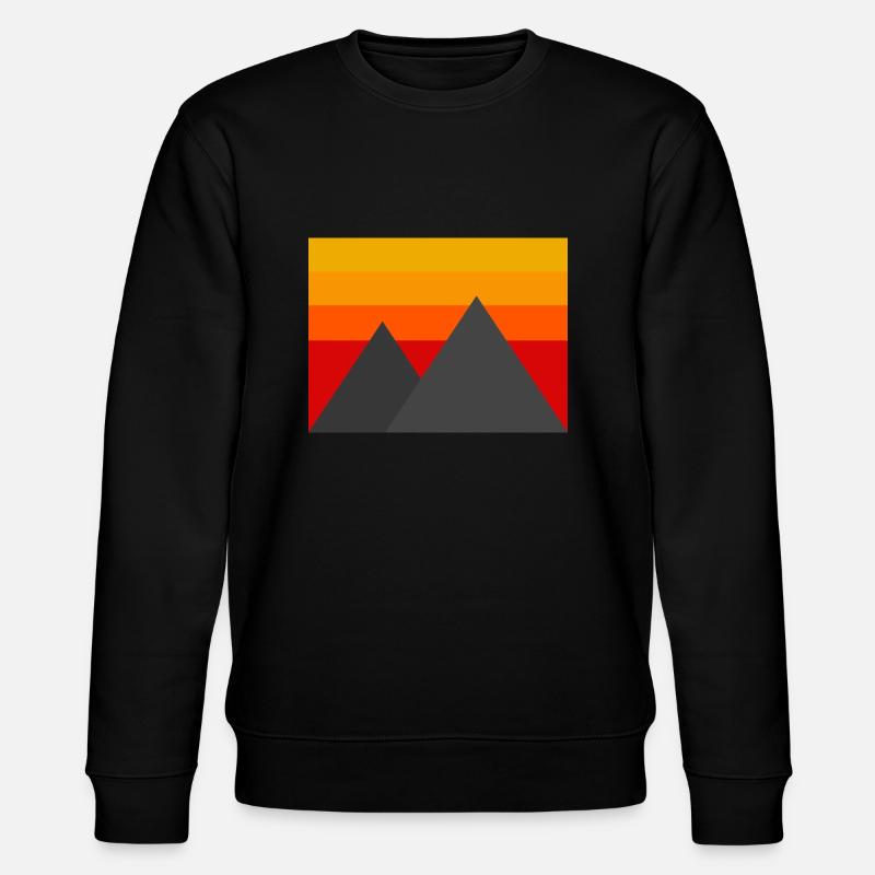 Minimalistische Berge - Stanley/Stella Unisex Bio-Sweatshirt CHANGER  - Schwarz