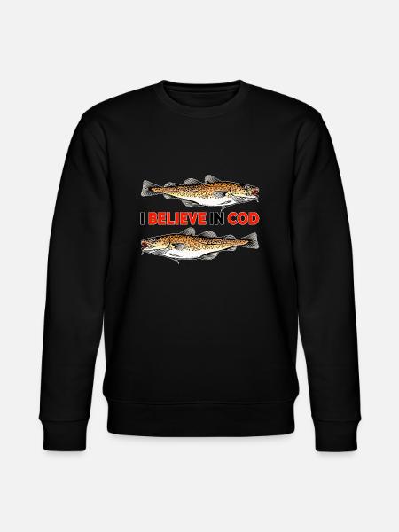 Fishing - I believe in Cod - Stanley/Stella CHANGER Unisex Organic Sweatshirt - black