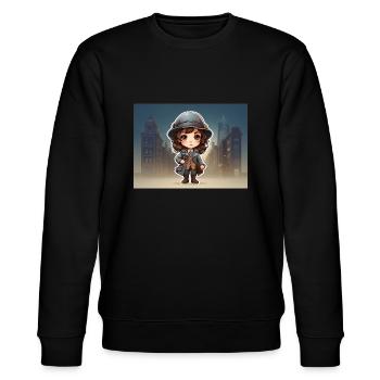 girl with hat - Stanley/Stella CHANGER Unisex Organic Sweatshirt - black - Front - Nik (191cm) & Marisol (170cm)