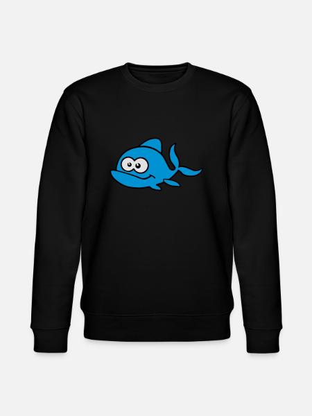 Sød fisk med udstående øjne. - Stanley/Stella økologisk unisex-sweatshirt CHANGER - sort