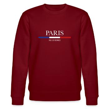 Paris rue de Rennes - Stanley/Stella CHANGER Unisex Organic Sweatshirt - burgundy - Front - Nik (191cm) & Marisol (170cm)