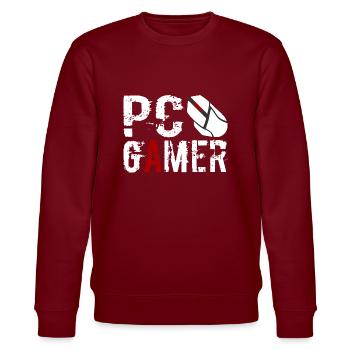 PC Gamer Maus Gaming Zocken - Stanley/Stella Unisex Bio-Sweatshirt CHANGER  - Burgunderrot - Vorne - Nik (191cm) & Marisol (170cm)