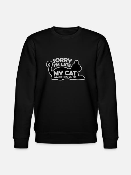 sorry cat was sitting - Stanley/Stella CHANGER Unisex Organic Sweatshirt - black