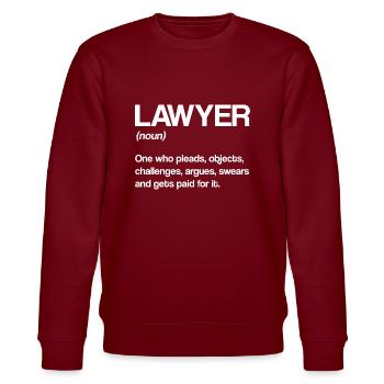 Prozessanwalt Anwalt Rechtsanwalt - Stanley/Stella Unisex Bio-Sweatshirt CHANGER  - Burgunderrot - Vorne - Nik (191cm) & Marisol (170cm)
