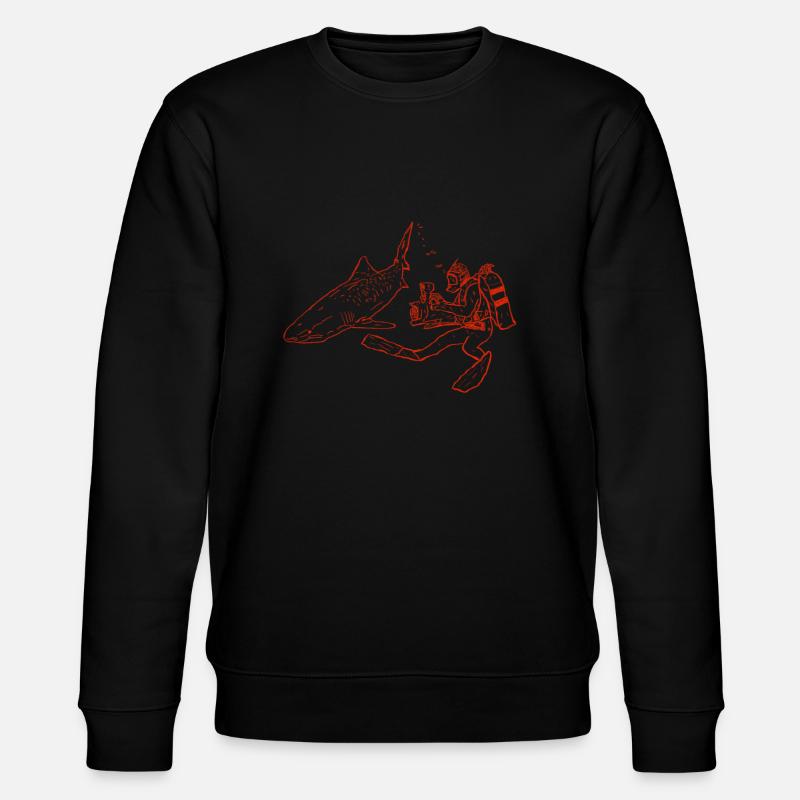 Shark with camera diver - Stanley/Stella CHANGER Unisex Organic Sweatshirt - black