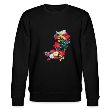 flowers,blossom,floral, flower, meadow, tendril - Stanley/Stella CHANGER Unisex Organic Sweatshirt - black - Front - Nik (191cm) & Marisol (170cm)