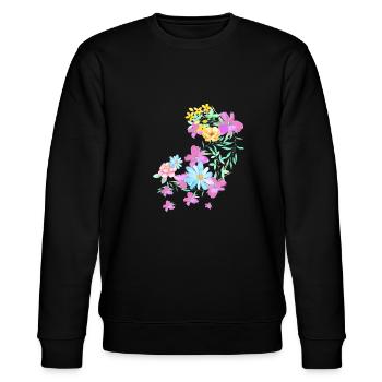 flowers,blossom,floral, flower, meadow, tendril - Stanley/Stella CHANGER Unisex Organic Sweatshirt - black - Front - Nik (191cm) & Marisol (170cm)