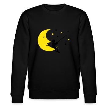 kind angelt sterne - Stanley/Stella Unisex Bio-Sweatshirt CHANGER  - Schwarz - Vorne - Nik (191cm) & Marisol (170cm)