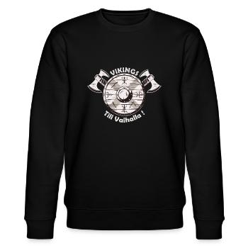 Vikings Till valhalla - Stanley/Stella CHANGER Unisex Organic Sweatshirt - black - Front - Nik (191cm) & Marisol (170cm)