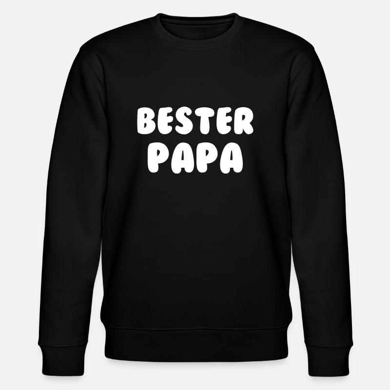 Bester Papa Weiß - Stanley/Stella Unisex Bio-Sweatshirt CHANGER  - Schwarz
