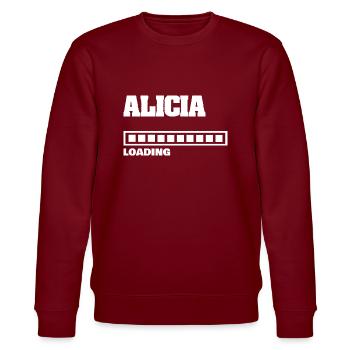 Baby Alicia - Stanley/Stella Unisex Bio-Sweatshirt CHANGER  - Burgunderrot - Vorne - Nik (191cm) & Marisol (170cm)