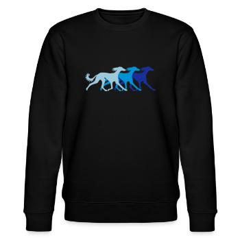 Three Salukis - Stanley/Stella CHANGER Unisex Organic Sweatshirt - black - Front - Nik (191cm) & Marisol (170cm)
