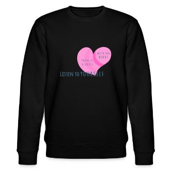 Love Yourself Hoodie - Stanley/Stella Unisex Bio-Sweatshirt CHANGER  - Schwarz - Vorne - Nik (191cm) & Marisol (170cm)