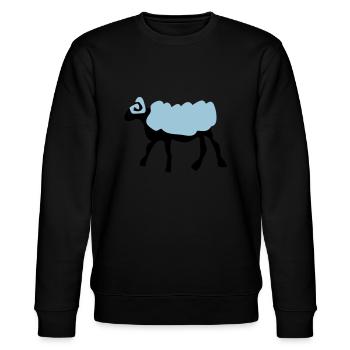 sheep_farm_animal - Stanley/Stella CHANGER Unisex Organic Sweatshirt - black - Front - Nik (191cm) & Marisol (170cm)