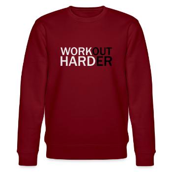Work hard - Stanley/Stella CHANGER Unisex Organic Sweatshirt - burgundy - Front - Nik (191cm) & Marisol (170cm)