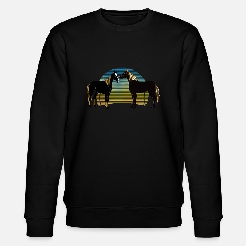 Horses - Stanley/Stella CHANGER Unisex Organic Sweatshirt - black