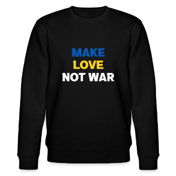 Make Love Not War Peace Weltfrieden Ukraine - Stanley/Stella Unisex Bio-Sweatshirt CHANGER  - Schwarz - Vorne - Nik (191cm) & Marisol (170cm)