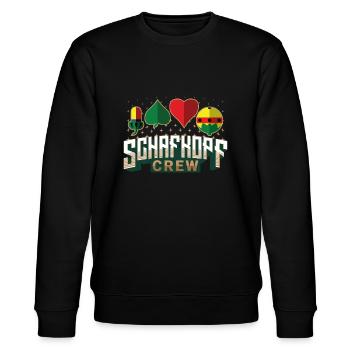 Schafkopf Crew - Stanley/Stella Unisex Bio-Sweatshirt CHANGER  - Schwarz - Vorne - Nik (191cm) & Marisol (170cm)