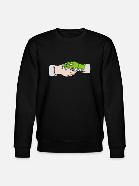 Greeting Handshake Snake Bites - Stanley/Stella CHANGER Unisex Organic Sweatshirt - black