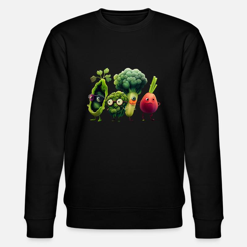 Veggie Gemüse Squad - Stanley/Stella Unisex Bio-Sweatshirt CHANGER  - Schwarz