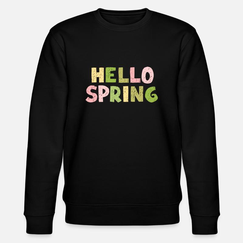 HELLO SPRING - Stanley/Stella Unisex Bio-Sweatshirt CHANGER  - Schwarz