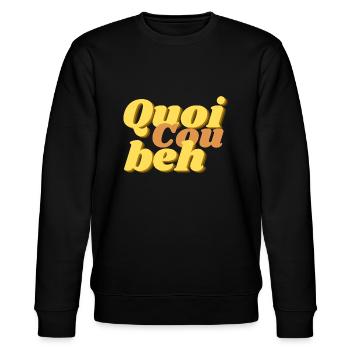 Quoicoubeh D2 - Sweat bio CHANGER Stanley/Stella Unisexe - noir - Devant - Nik (191cm) & Marisol (170cm)