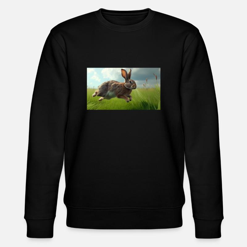 Jumping Rabbit - Stanley/Stella Unisex Bio-Sweatshirt CHANGER  - Schwarz