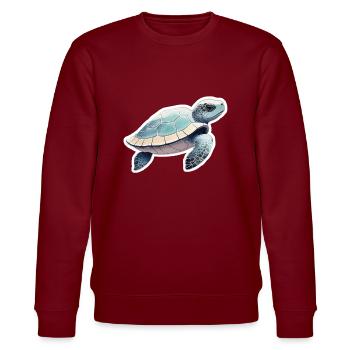 Schildkröte - Stanley/Stella Unisex Bio-Sweatshirt CHANGER  - Burgunderrot - Vorne - Nik (191cm) & Marisol (170cm)