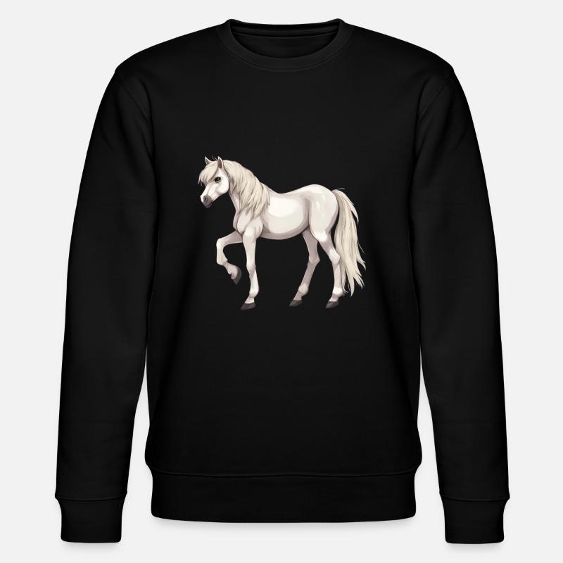 Weißes Pferd - Stanley/Stella Unisex Bio-Sweatshirt CHANGER  - Schwarz