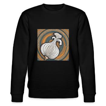 Knoblauch Geschenk Geschenkidee Knoblauch Zehe - Stanley/Stella Unisex Bio-Sweatshirt CHANGER  - Schwarz - Vorne - Nik (191cm) & Marisol (170cm)