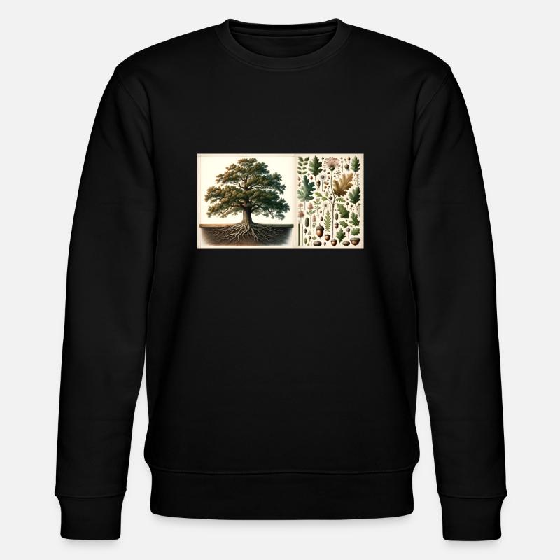 Oak Tree Botanical - Stanley/Stella Unisex Bio-Sweatshirt CHANGER  - Schwarz