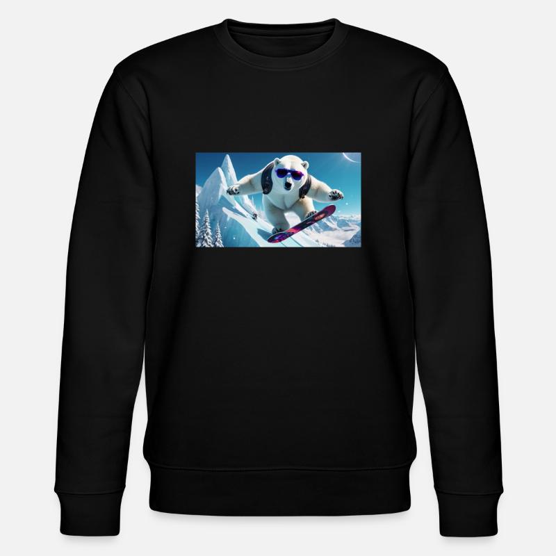 fliegender Eisbär - Stanley/Stella Unisex Bio-Sweatshirt CHANGER  - Schwarz