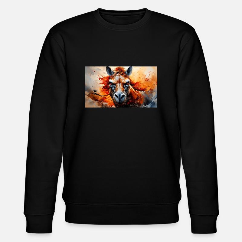 Animaux mignons - cheval - Sweat bio CHANGER Stanley/Stella Unisexe - noir