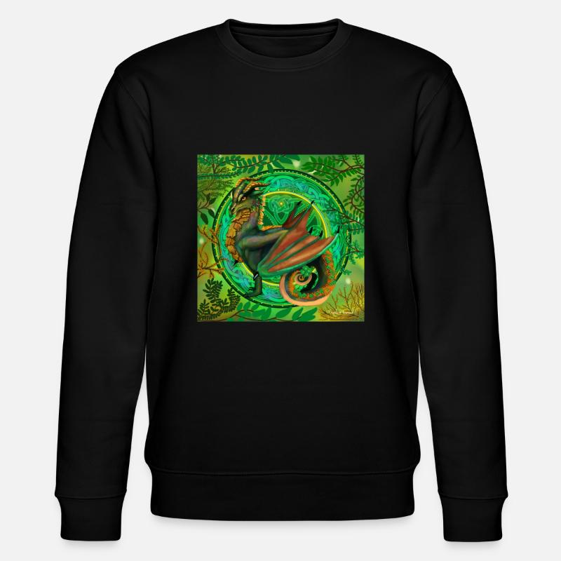 Waldgrüner Drache - Stanley/Stella Unisex Bio-Sweatshirt CHANGER  - Schwarz
