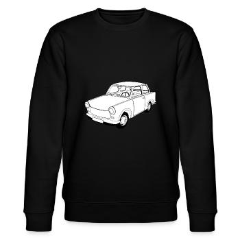  Trabi Aspahltbomber - Stanley/Stella Unisex Bio-Sweatshirt CHANGER  - Schwarz - Vorne - Nik (191cm) & Marisol (170cm)