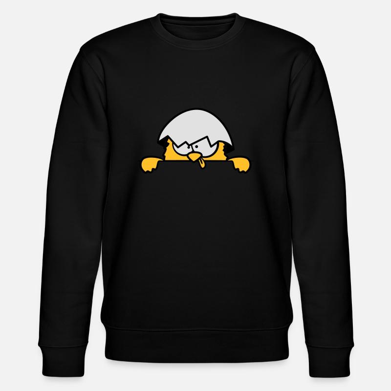 Verrücktes Küken hinter Mauer - Stanley/Stella Unisex Bio-Sweatshirt CHANGER  - Schwarz