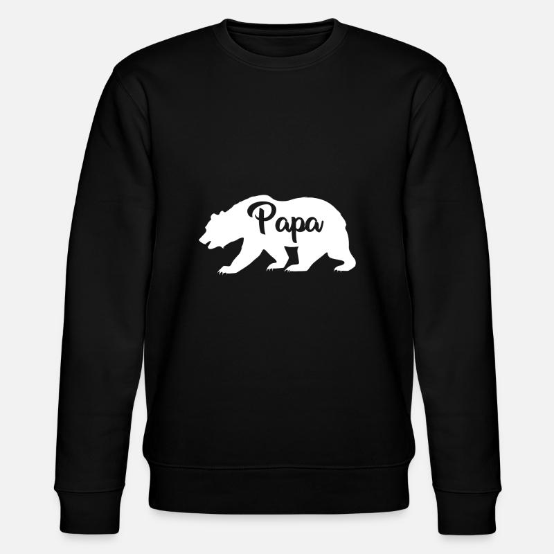 Papa Baer Vaterschaft Geschenk - Stanley/Stella Unisex Bio-Sweatshirt CHANGER - Schwarz