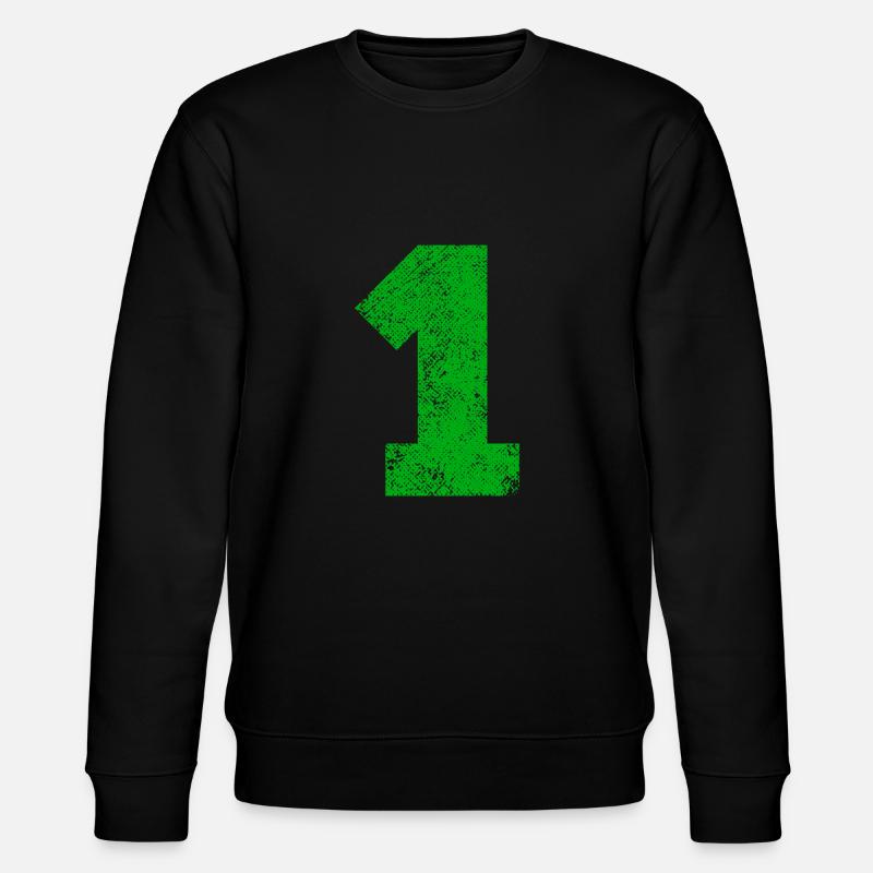 Zahl 1 - One - Textur - Stanley/Stella Unisex Bio-Sweatshirt CHANGER  - Schwarz