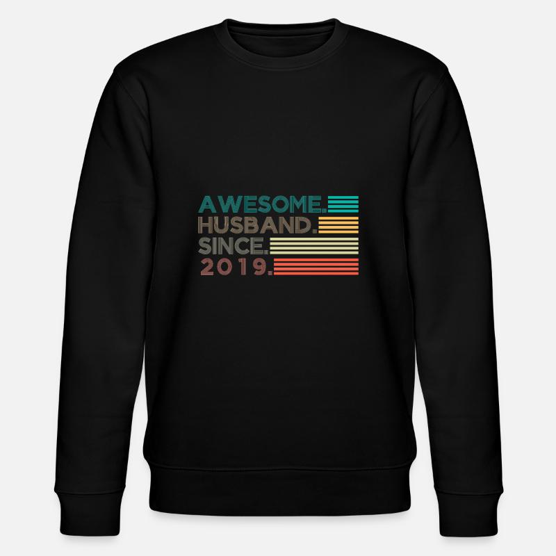 Awesome Husband since 2019 Geschenk - Stanley/Stella Unisex Bio-Sweatshirt CHANGER  - Schwarz
