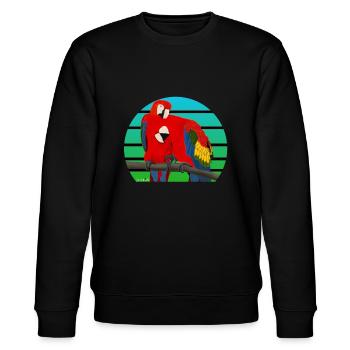 jz.birds Papagei Vogel Design - Stanley/Stella Unisex Bio-Sweatshirt CHANGER  - Schwarz - Vorne - Nik (191cm) & Marisol (170cm)