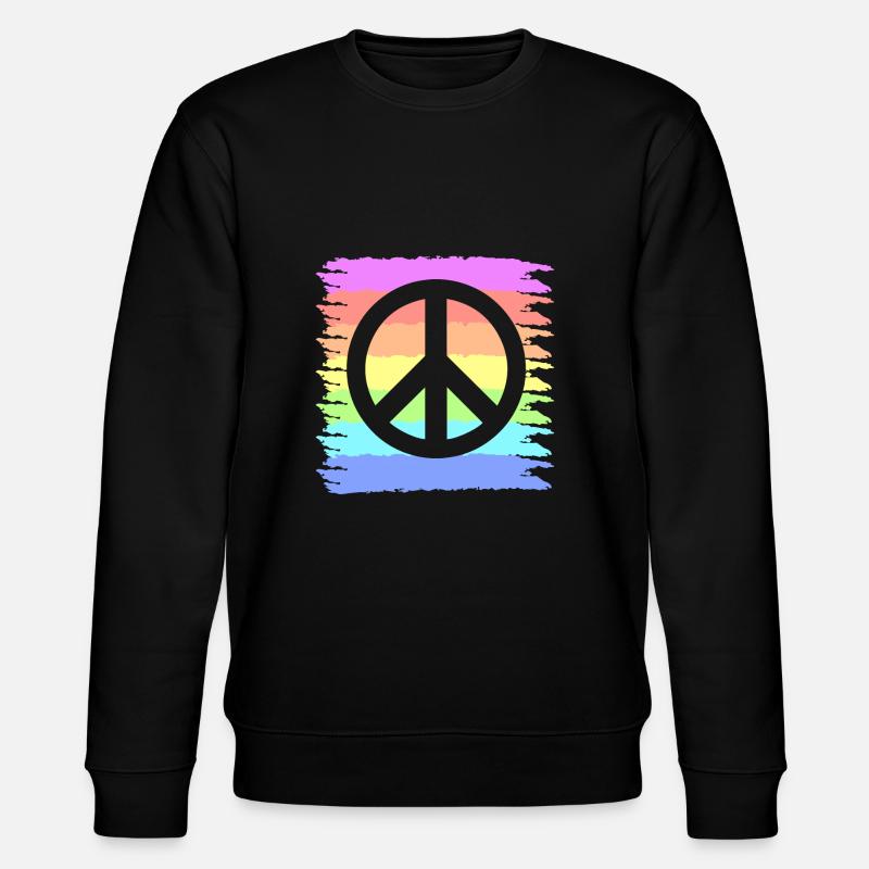 Hippie | Fredstecken Hippier älskar presentidéer - Ekologisk sweatshirt CHANGER unisex från Stanley/Stella - svart