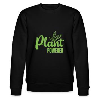 Plant Powered Vegan Geschenk - Stanley/Stella Unisex Bio-Sweatshirt CHANGER  - Schwarz - Vorne - Nik (191cm) & Marisol (170cm)