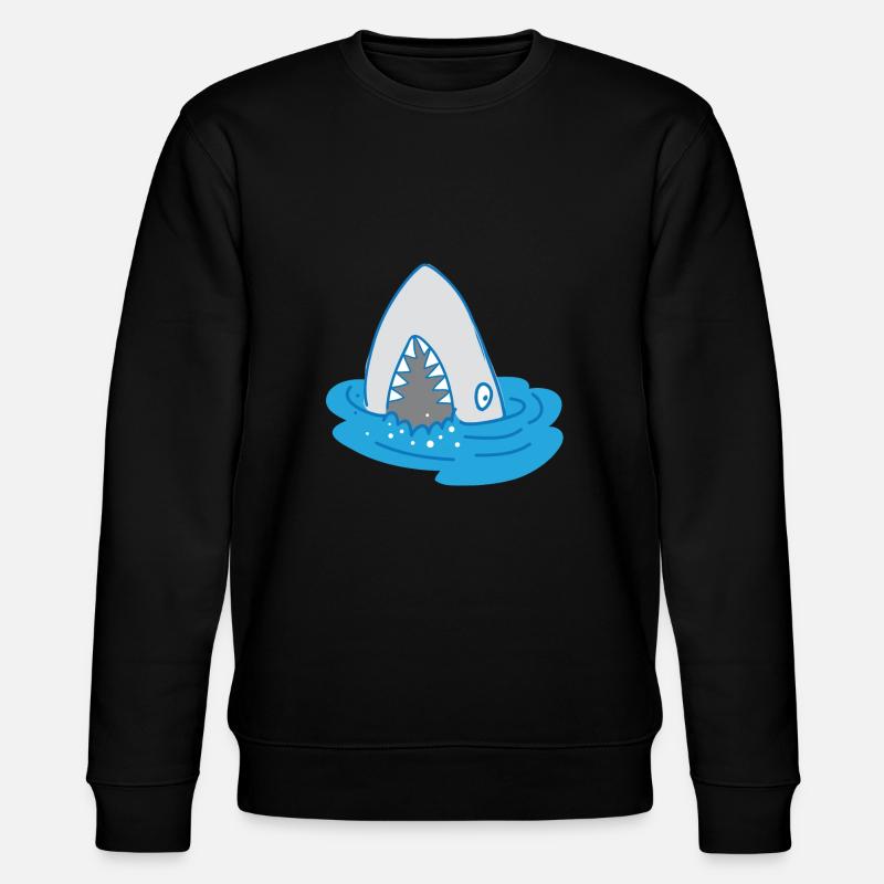 shark with open mouth - Stanley/Stella CHANGER Unisex Organic Sweatshirt - black