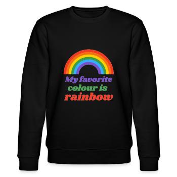 Regenbogen - Stanley/Stella Unisex Bio-Sweatshirt CHANGER  - Schwarz - Vorne - Nik (191cm) & Marisol (170cm)