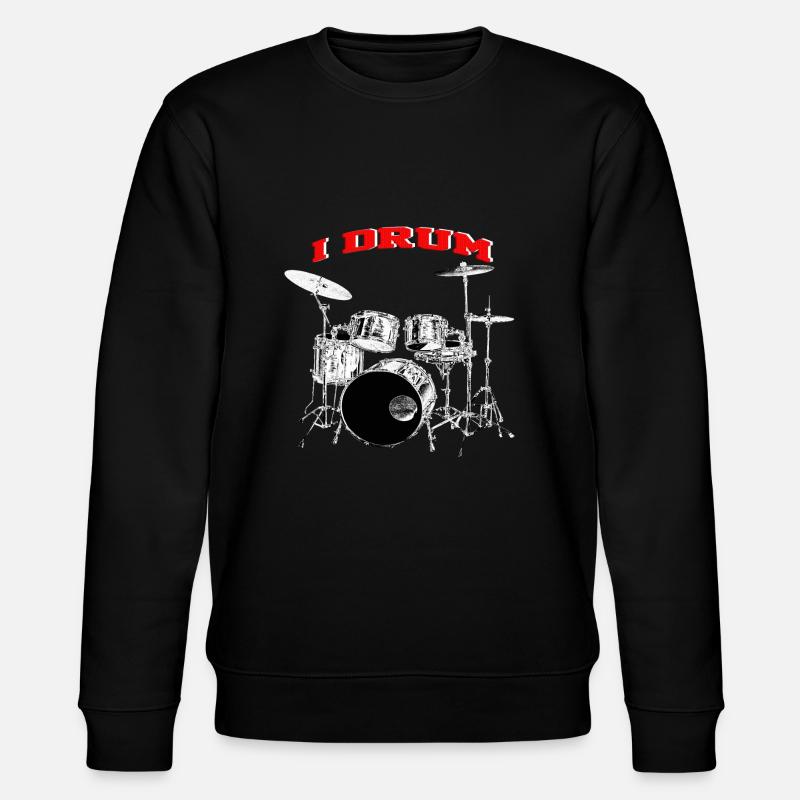 I Drum Drummer Silver Drums - Stanley/Stella CHANGER Unisex Organic Sweatshirt - black
