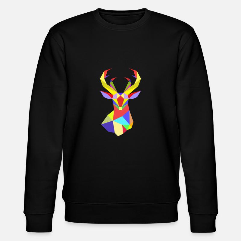 cerf géométrique - Sweat bio CHANGER Stanley/Stella Unisexe - noir
